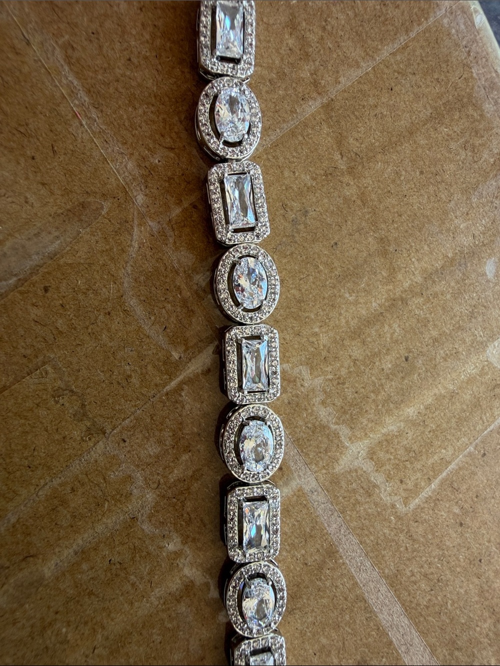 Silver Crystal Tennis Bracelet - Sparkling White Stones